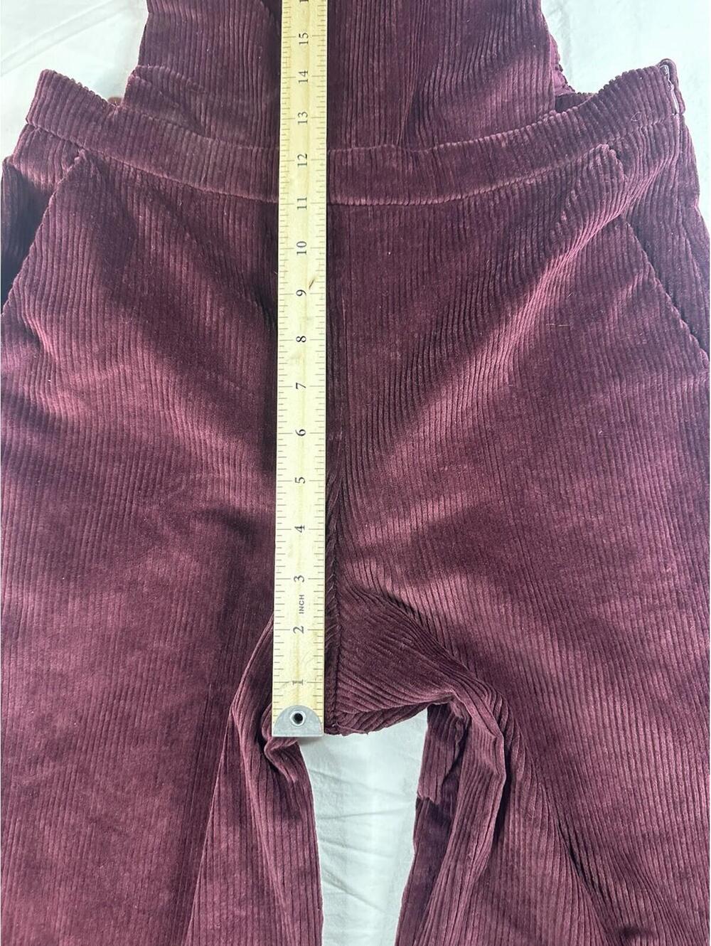 🍷 Vintage Corduroy Overalls Burgundy Wide Leg Jumpsuit S Xhilaration Wide-Leg - Picture 6 of 16